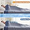 CHOSHOME Cooling Blanket Queen Size, Cooling Blankets for Hot Sleepers, 90"× 90", Blue