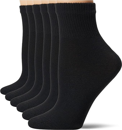 Hanes womens Ultimate Comfort Toe Seamed Ankle Socks Pack Of 6