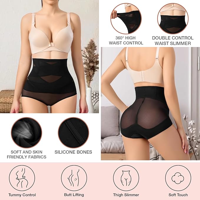 Tummy Control Shapewear Panties for Women High Waisted Body Shaper Underwear