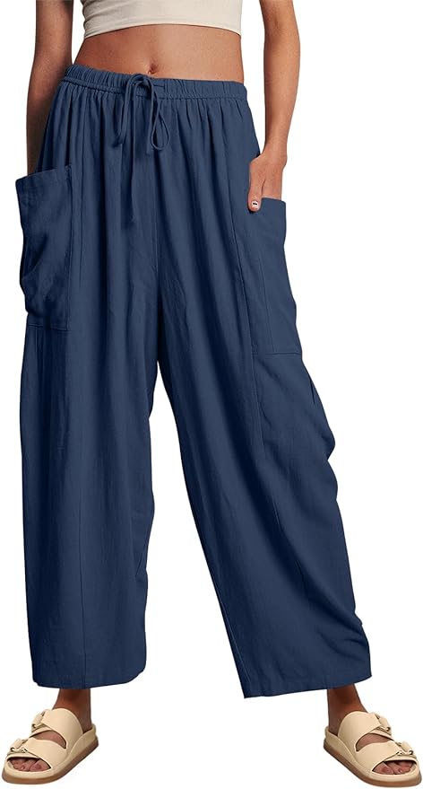 LILLUSORY Women‘s Linen Wide Leg Pants