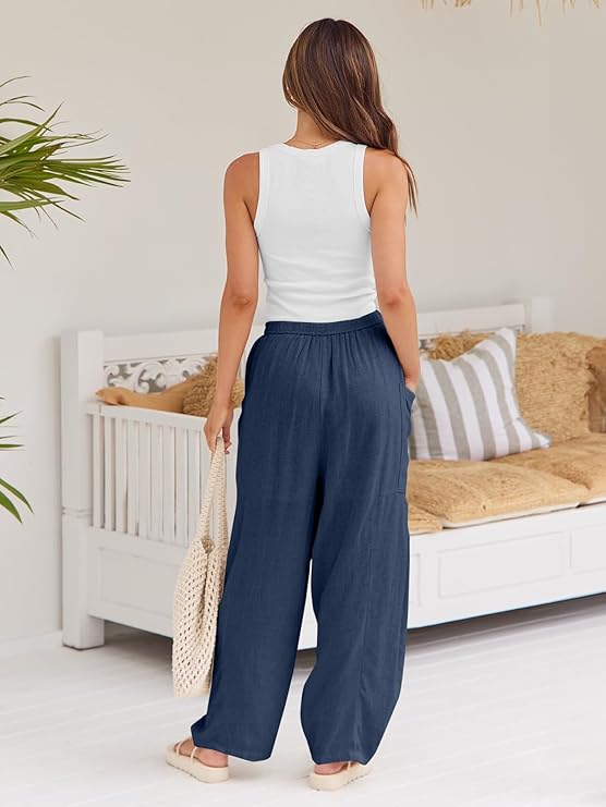 LILLUSORY Women‘s Linen Wide Leg Pants