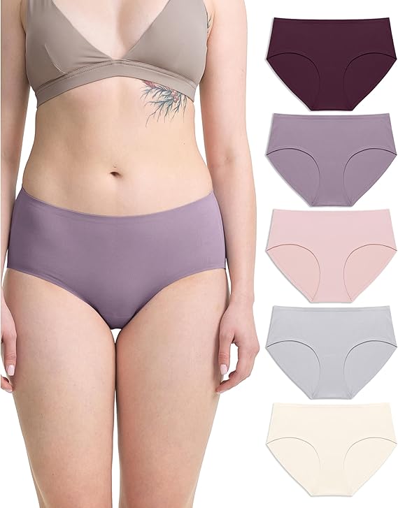 Women's Underwear No Show Hipster Panties with Seamless Look