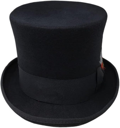 100% Wool Felt Top Hats Victorian Style Made Hatter 6" Tall Gentlemen Magic Hats