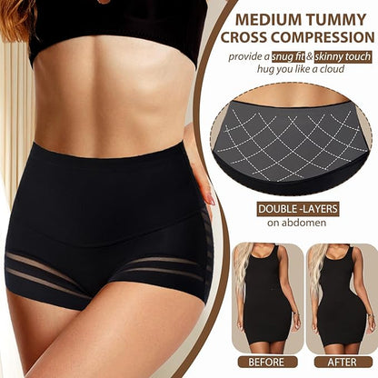 Shapewear Tummy Control Underwear for Women Seamless Shaping High Waisted Panties Slimming Stripe Lace Panty